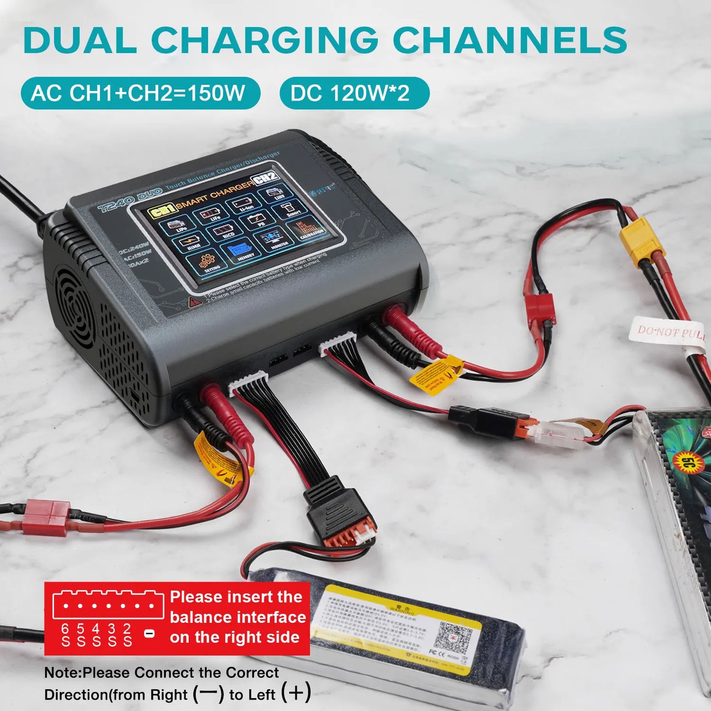 HTRC T240 High Power Dual Channel LiPo Battery Charger For RC Models