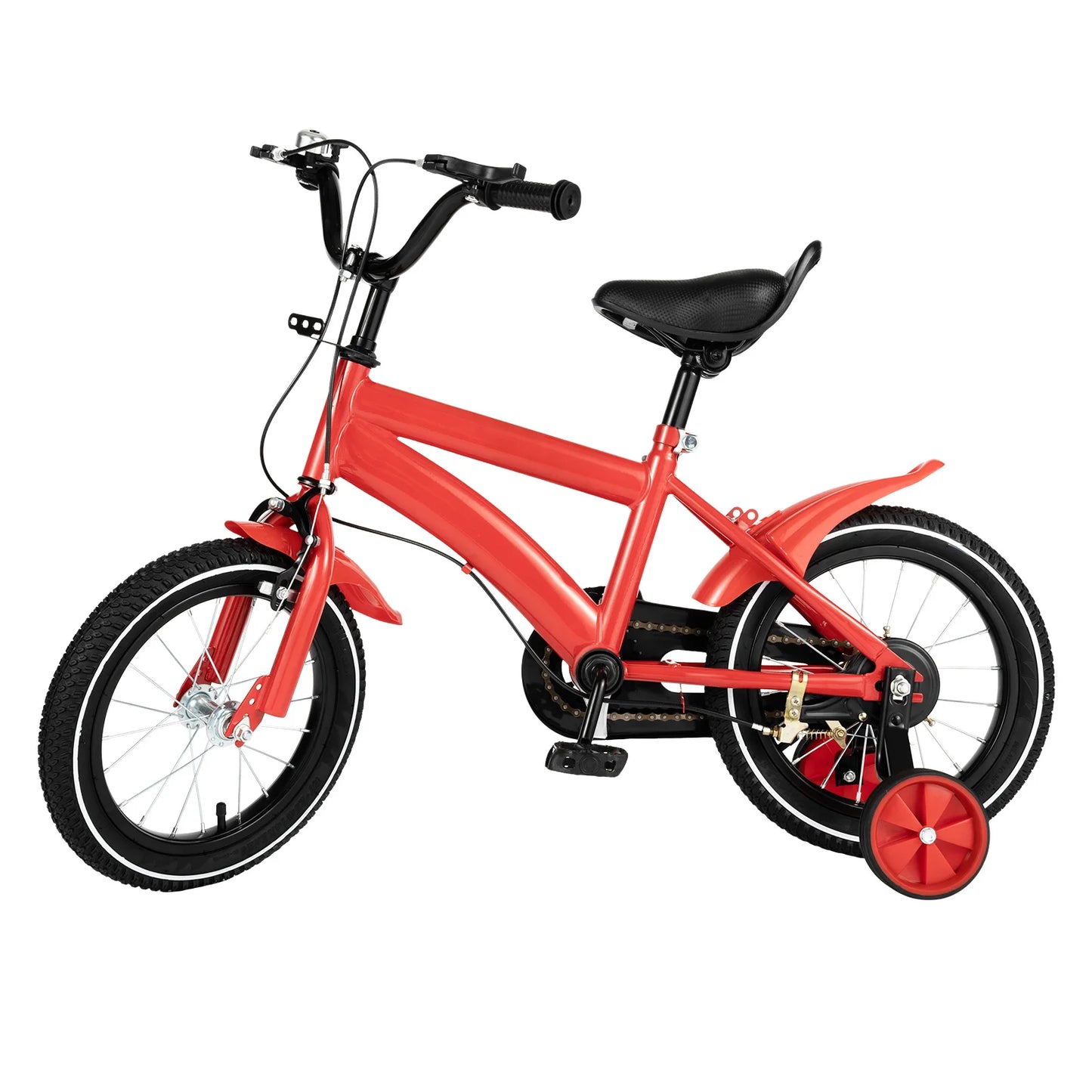 14 Inch Kids Bike For Boys Girls Unisex With Safety Training Wheel Steel Frame