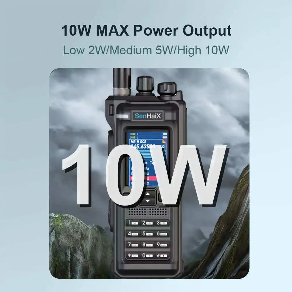 ANYSECU GT12 Walkie Talkie 10W VHF UHF Dual Band Bluetooth Programming Function