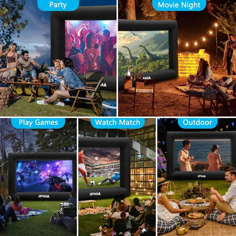 XMSJ Outdoor Inflatable 20ft Movie Screen For Front And Rear Projection
