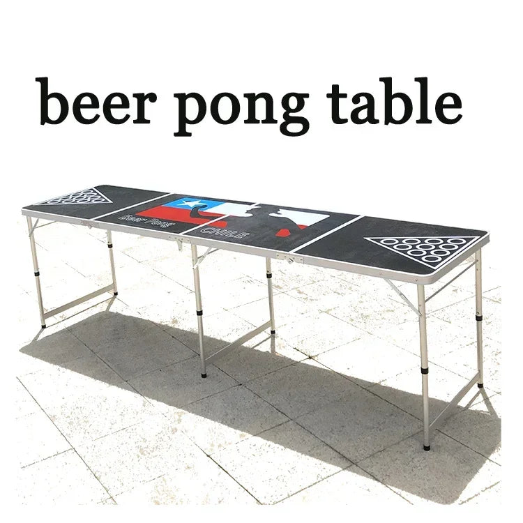 Beer Pong Table LED Extended Game Table Light Weight Easy Carry Aluminum Outdoor Folding Ping Pong Table Custom Design for Party