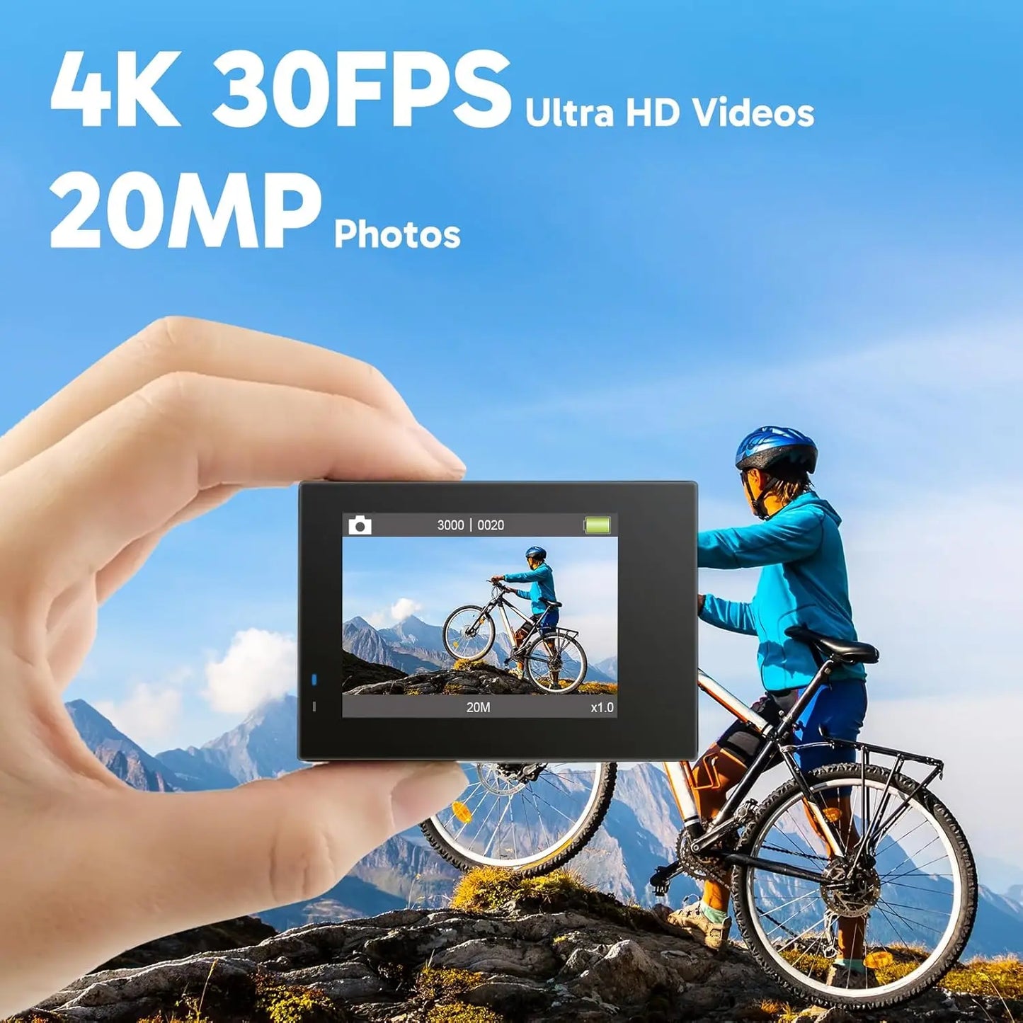Brave 4K Action Camera With 64GB MicroSD Waterproof EIS WiFi