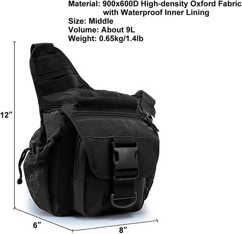 Outdoor Tactical Shoulder Bag Sling Pack Molle Pouch Nylon