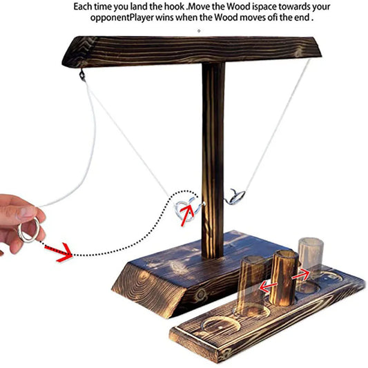 Ring Toss Games For Kids And Adults Handheld Wooden Board Game Party Drinking