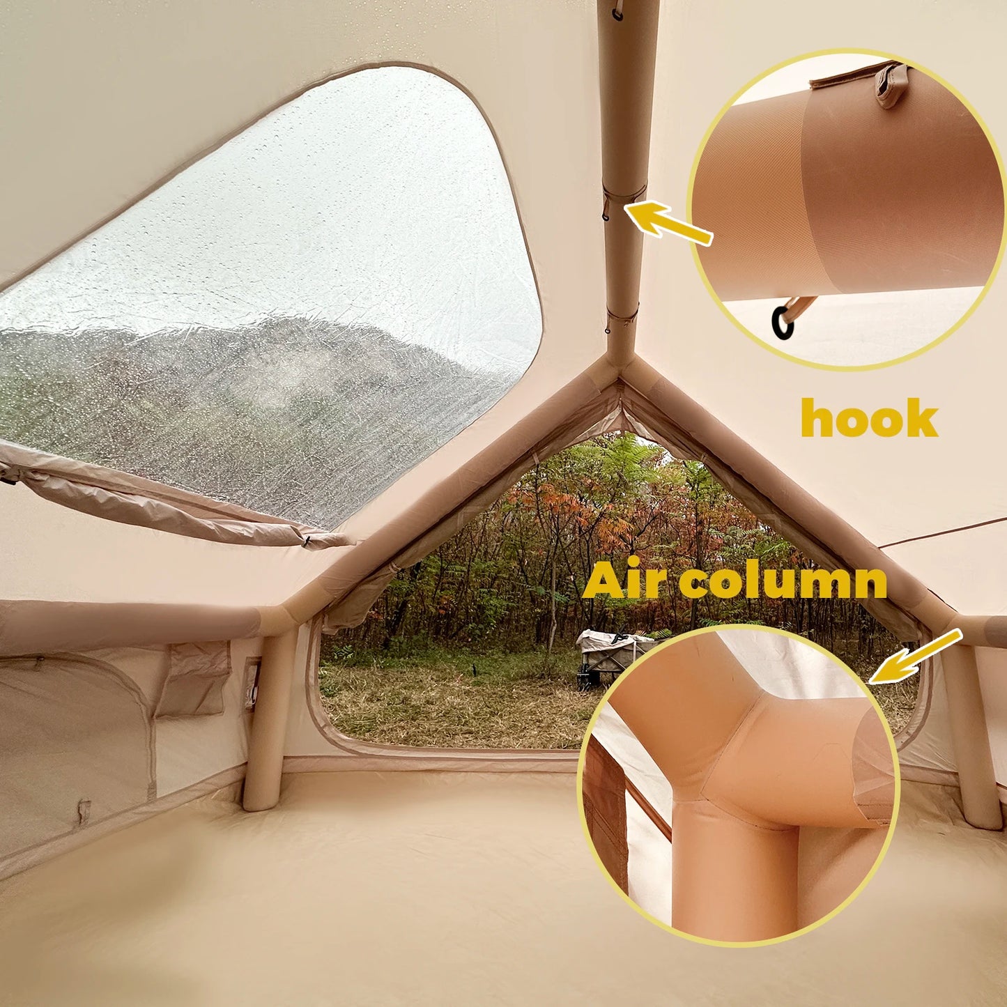 Pakicetus Inflatable Camping Tent Setup Waterproof Windproof Self Supporting