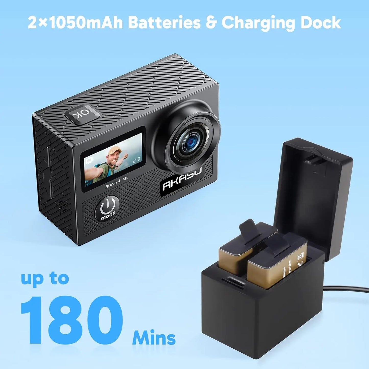 Brave 4K Action Camera With 64GB MicroSD Waterproof EIS WiFi