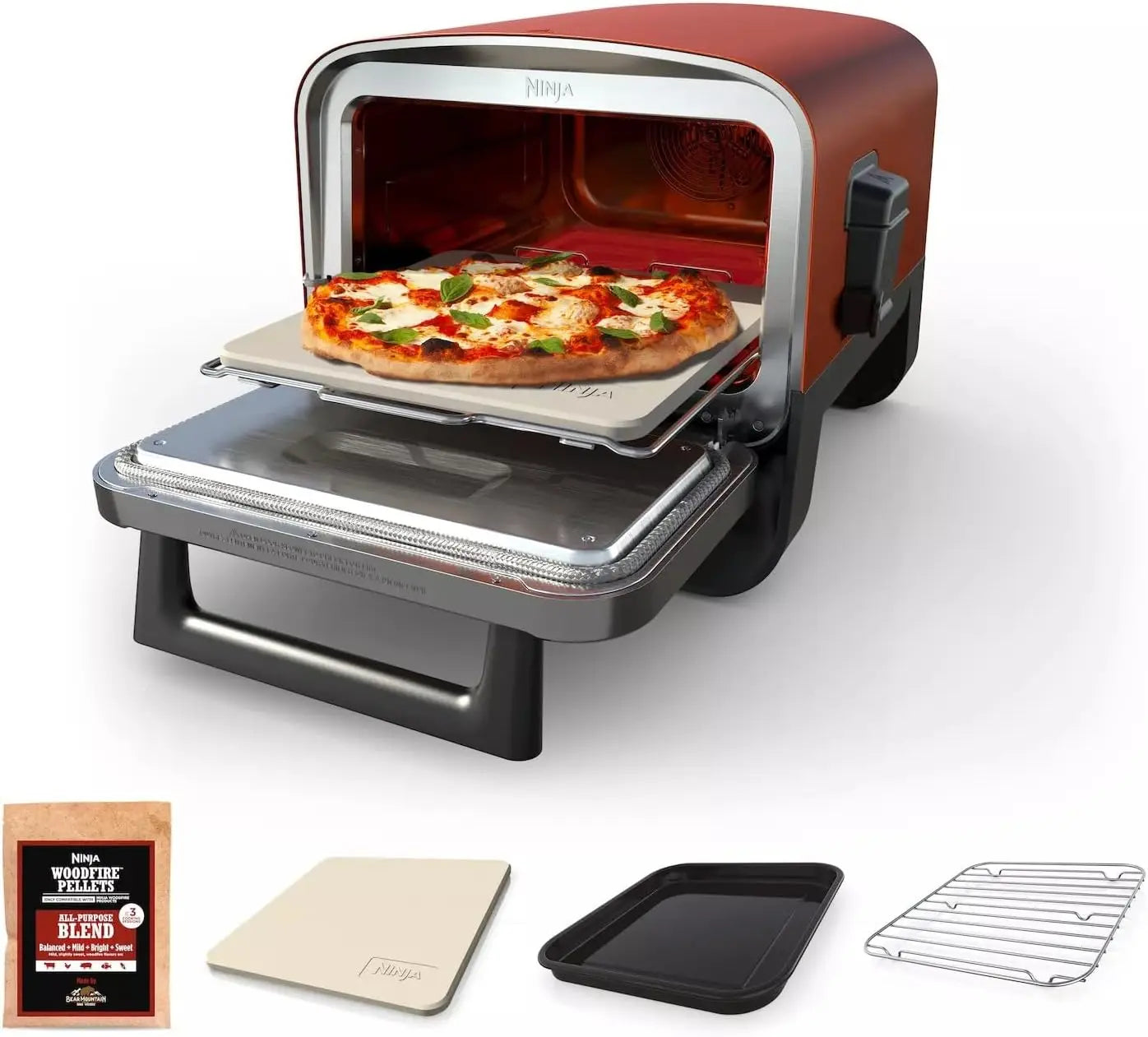 Woodfire Outdoor Pizza Oven 8 In 1 Portable Electric Roaster Heats To 700F