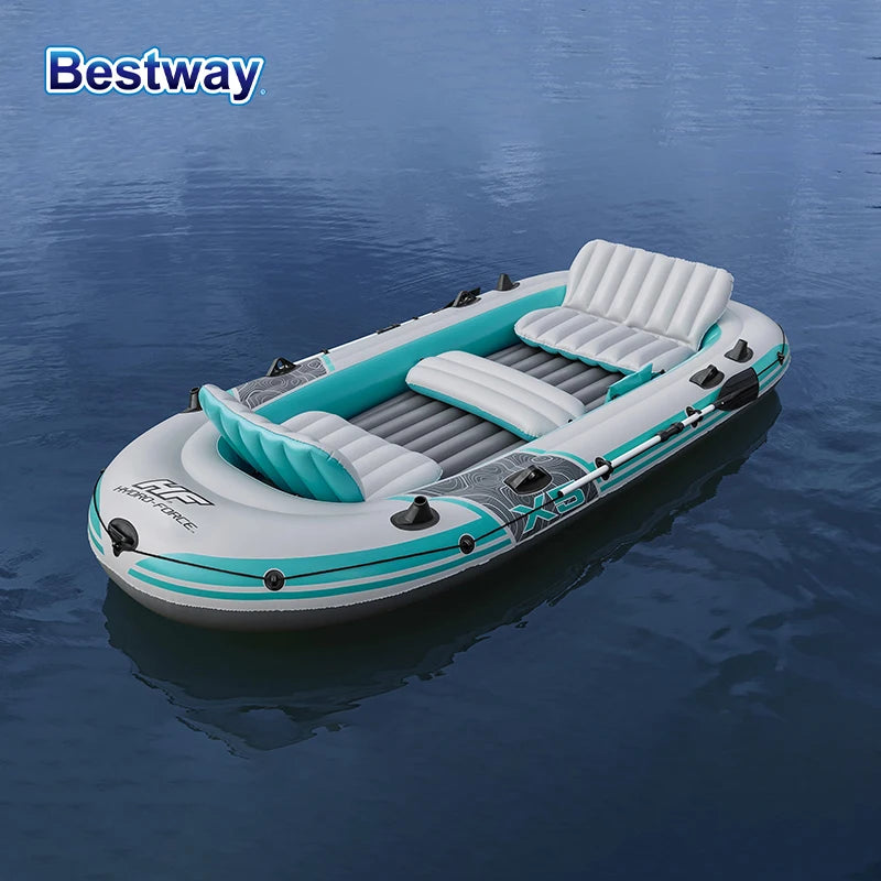 Bestway 65159 5 Person Inflatable Kayak Kit Durable PVC Boat