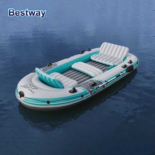 Bestway 65159 5 Person Inflatable Kayak Kit Durable PVC Boat