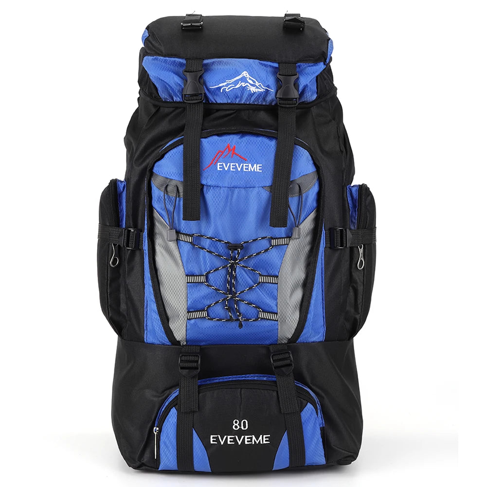 NONECN Waterproof 80L Mountain Climbing Backpack Canvas Trekking Hiking Rucksack