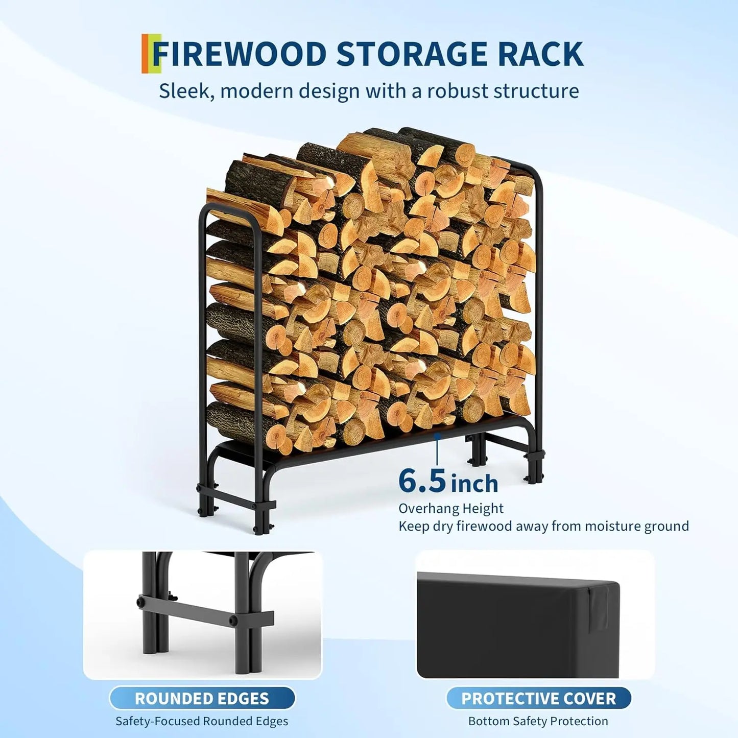 Transform your outdoor space with a sturdy 4ft firewood rack that keeps logs organized, dry, and ready for a cozy fire.