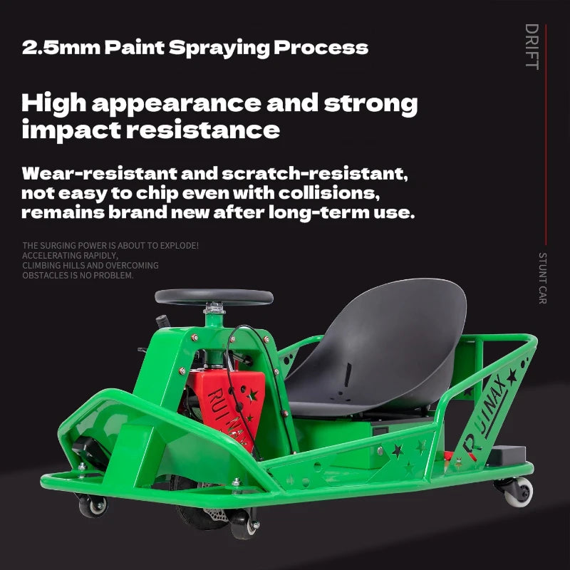 Unleash your inner racer with this adult electric drift kart built for fearless off road fun and thrilling backyard battles.