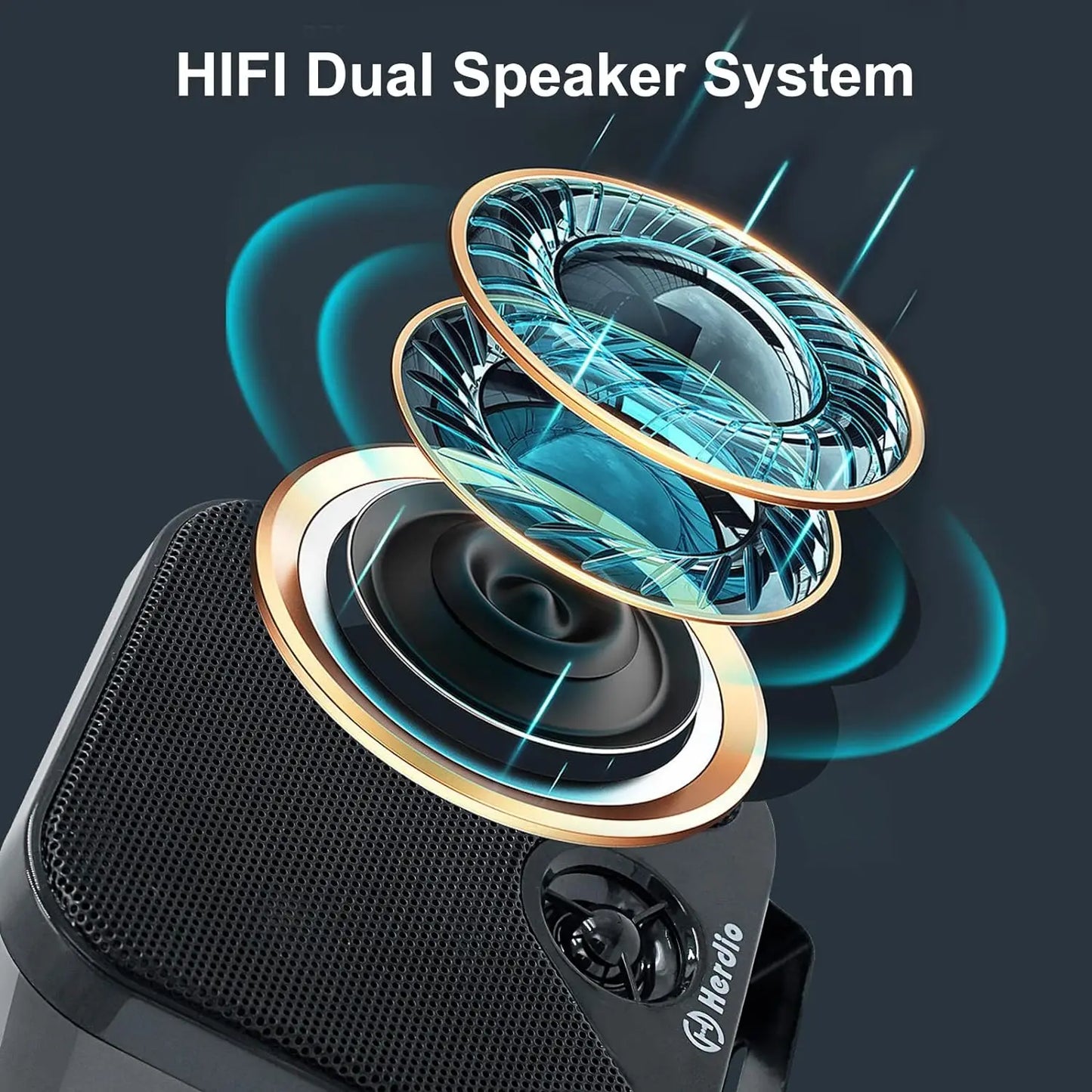 Herdio 100W Waterproof Marine Speakers 4 Inch ATV UTV Outdoor