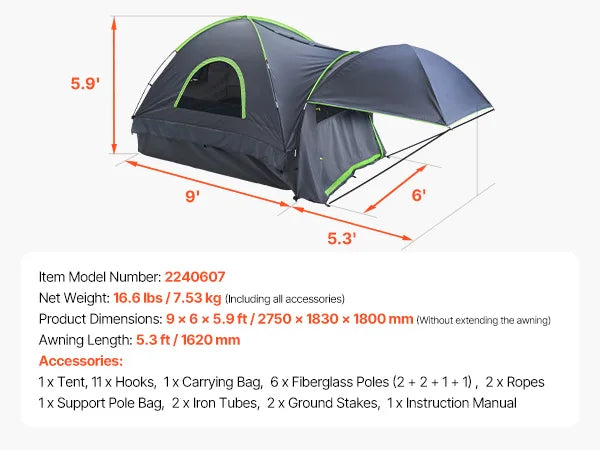 Turn your pickup into a cozy campsite with the SucceBuy pickup truck tent, built for rugged adventures on any trip.