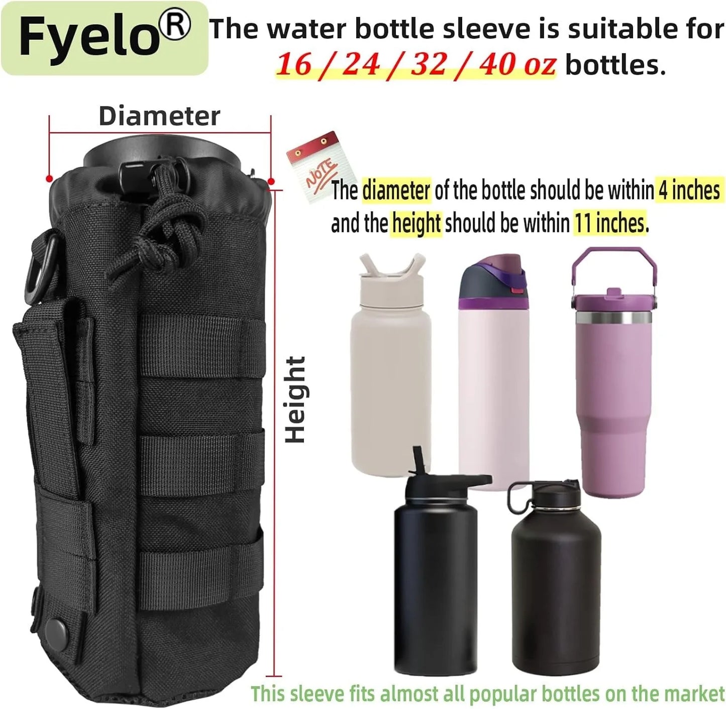 Carry your bottle with confidence using this rugged MOLLE bottle pouch designed for active tasks and adventures anywhere.