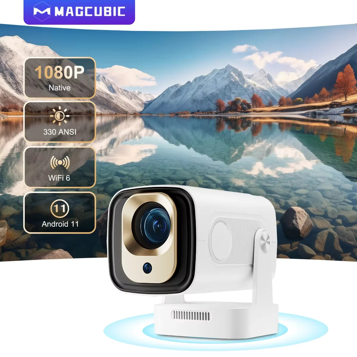 Transform any space into a cinema with the Magcubic HY310 Auto Focus Projector, delivering vivid 1080P native clarity and flexible 4K compatibility for stunning streaming.