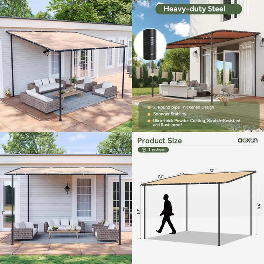Create cool, lasting shade with a durable waterproof lean to pergola designed for outdoor living.
