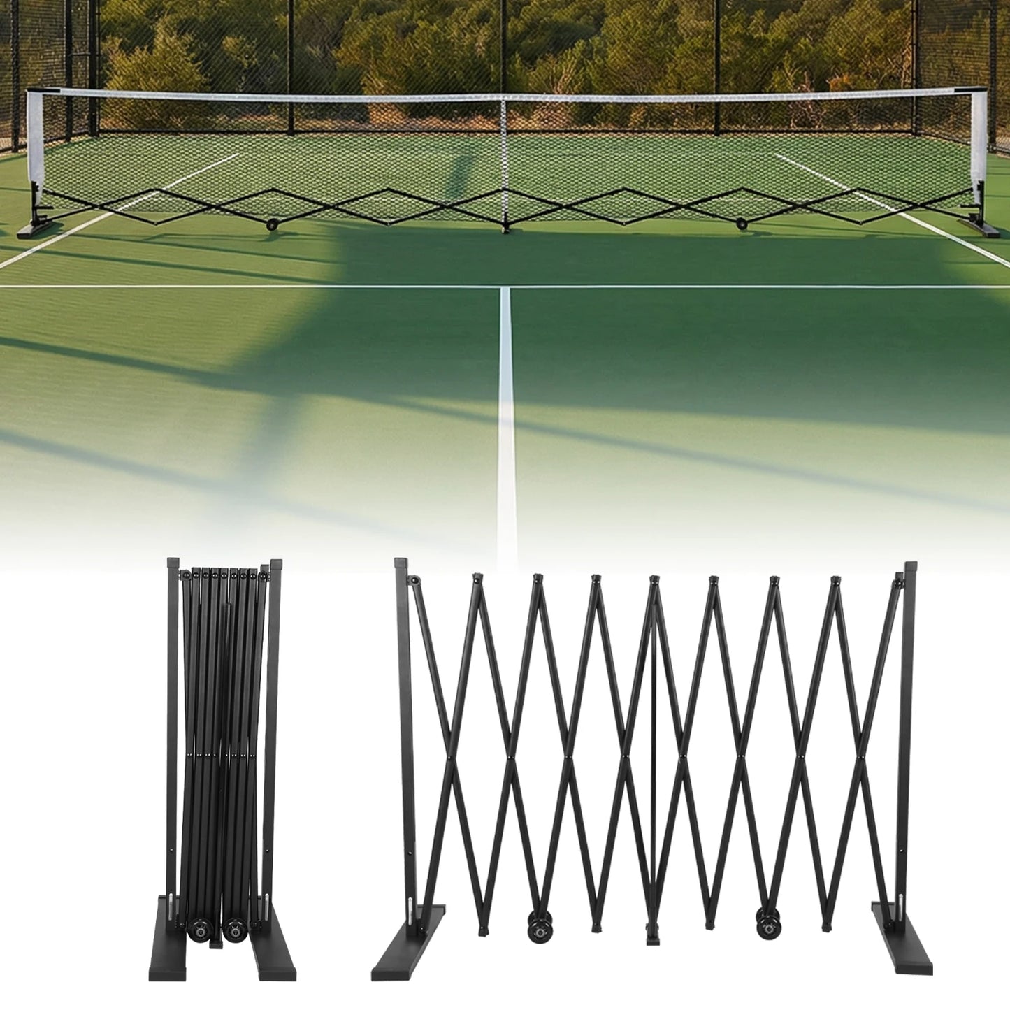 APWIKOGER Retractable Pickleball Net Durable Portable Indoor Outdoor