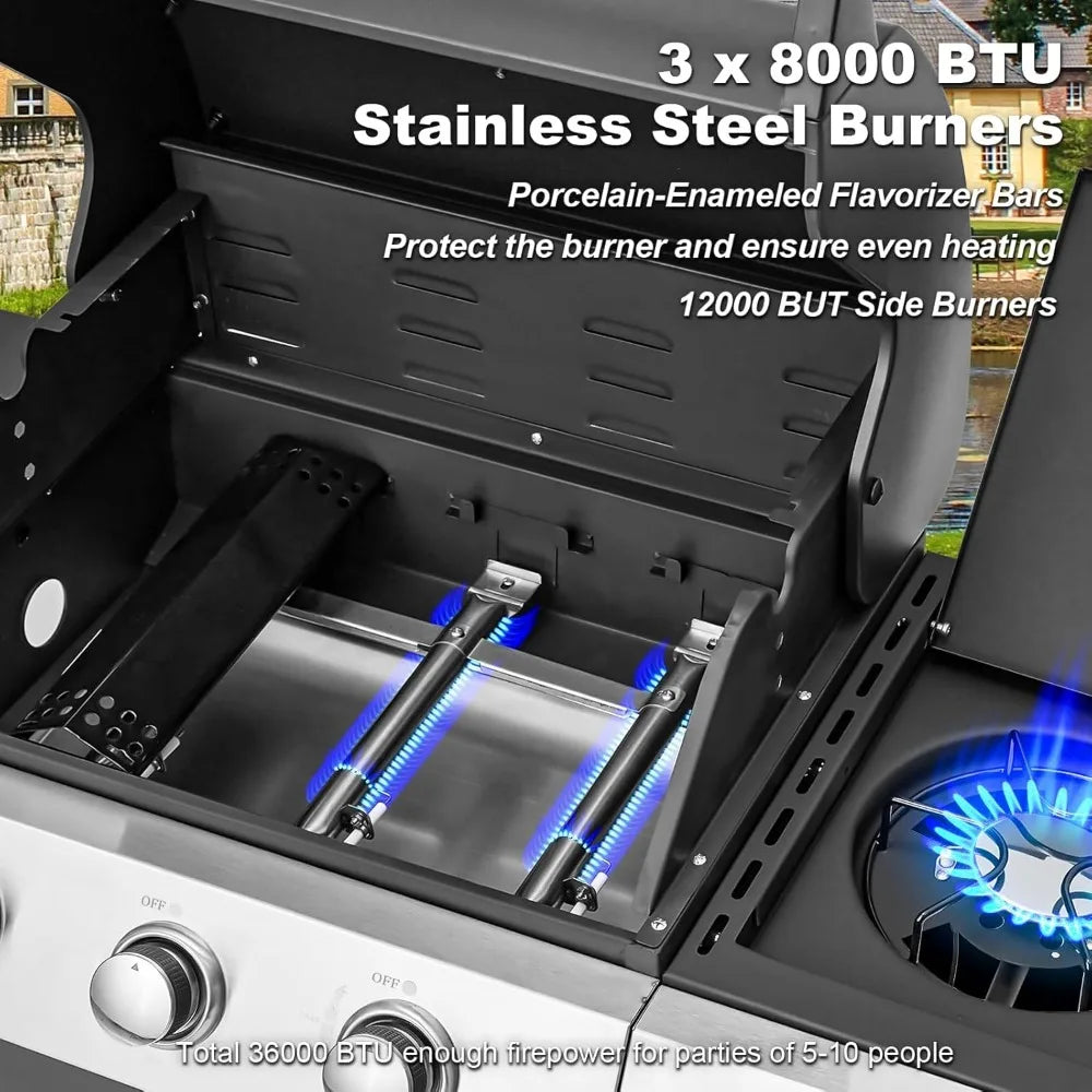 DAFIFY delivers a reliable, feature rich grilling experience with this stainless steel 36,000 BTU propane grill designed for backyard cooks like you, perfect for weekend gatherings and weeknight meals.