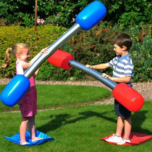 Turn your backyard into an action-packed arena with this inflatable gladiator jousting set, crafted for safe, spirited battles between friends and family, rain or shine.