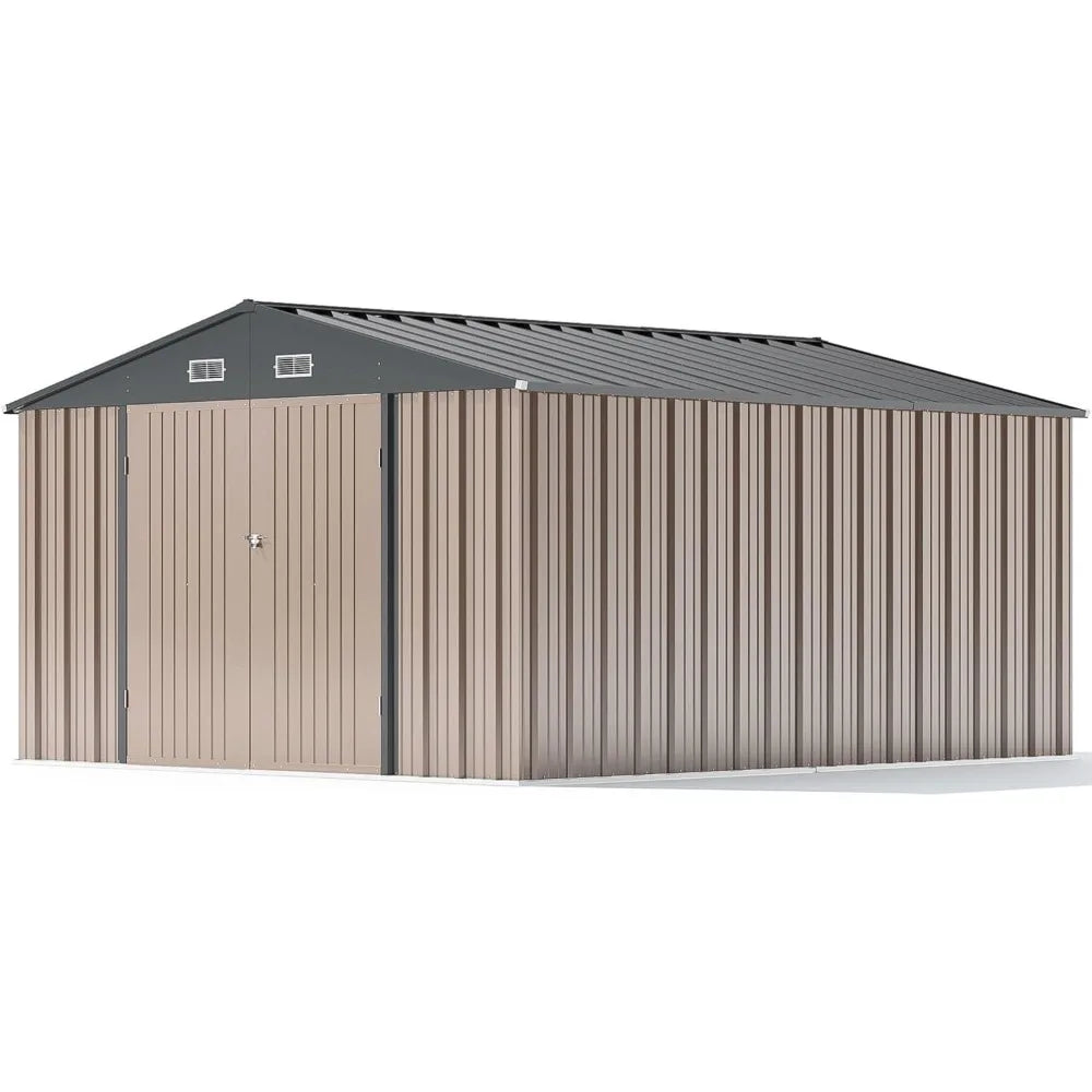 10 X 12 Ft Metal Storage Shed With Tool Storage For Outdoor Use