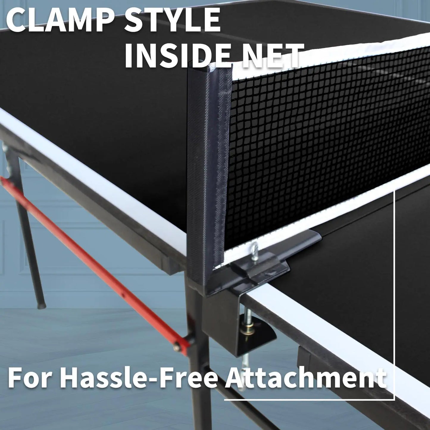 Turn any room into a game ready arena with this foldable table tennis set.