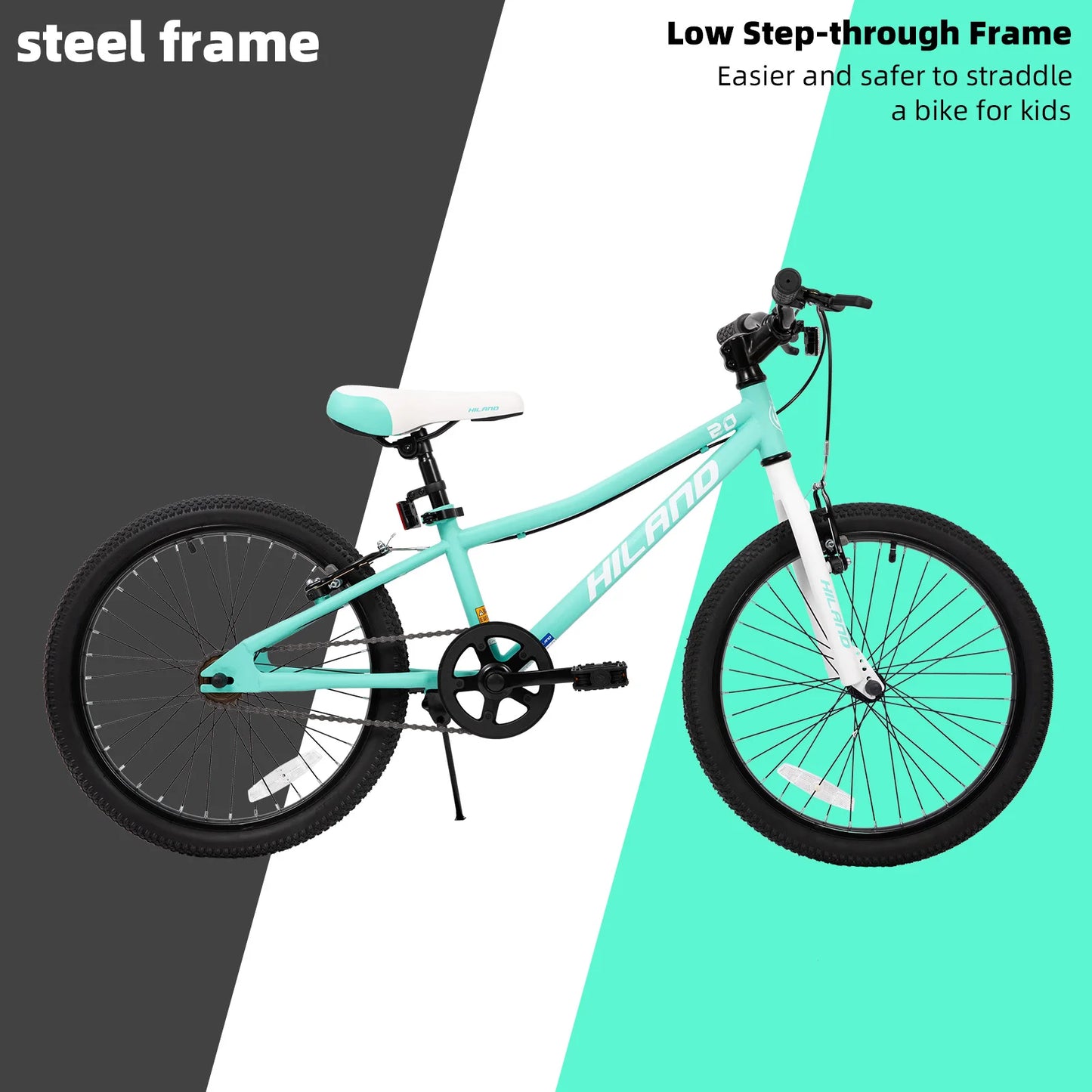 Hiland 20 Inch Kids Mountain Bike With Dual Handbrakes For Boys And Girls