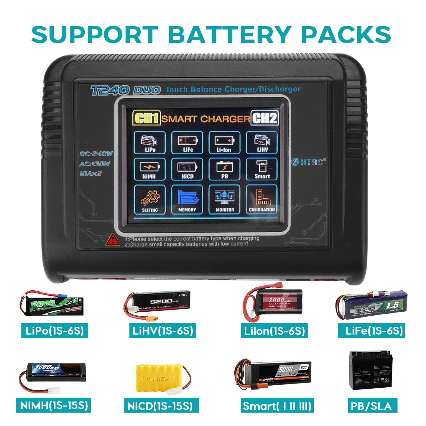 HTRC T240 High Power Dual Channel LiPo Battery Charger For RC Models
