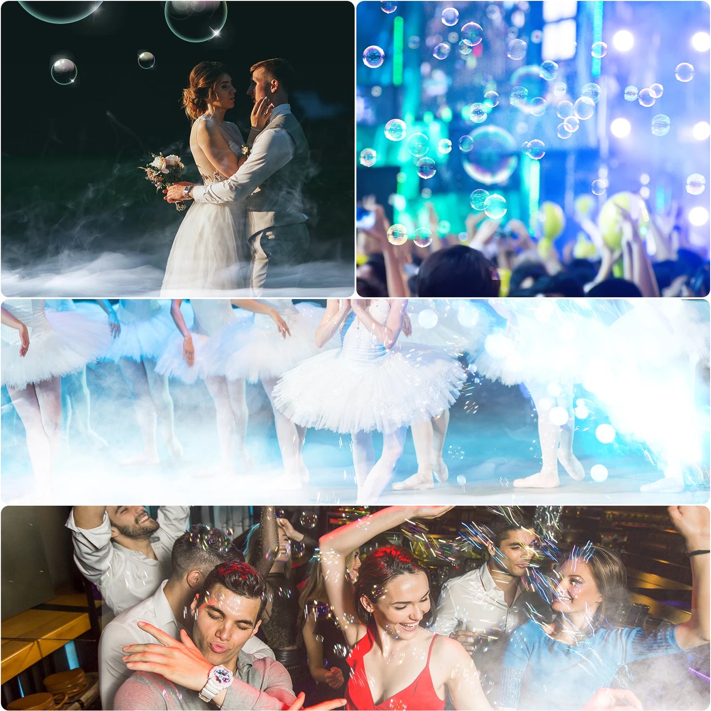 U'King 1500W Smoke Bubble Machine 8 RGB 3in1 LED Fog DMX Stage Light