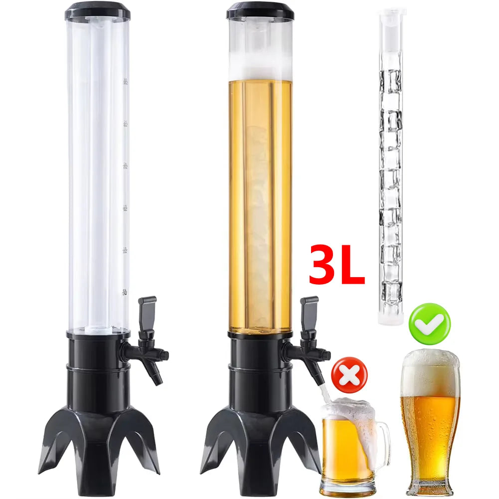 Aneng 3.5L Beer Dispenser Tower With Spigot Ice Tube
