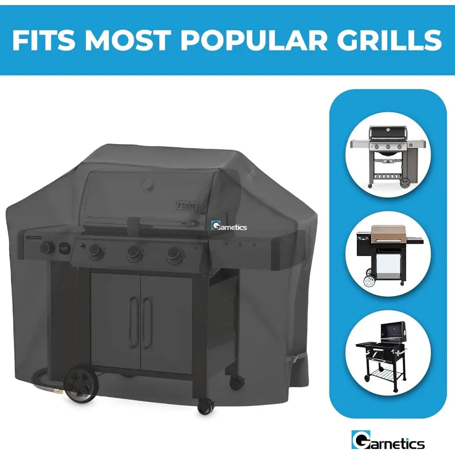 Guard your grill against sun, rain, and wind with this rugged 55 inch outdoor grill cover that keeps your BBQ ready for weekend cookouts and longer life for your investment.