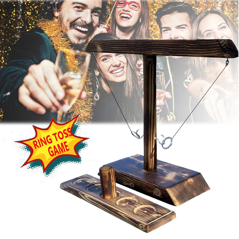 Ring Toss Games For Kids And Adults Handheld Wooden Board Game Party Drinking