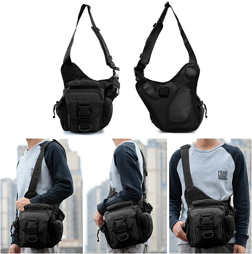 Outdoor Tactical Shoulder Bag Sling Pack Molle Pouch Nylon