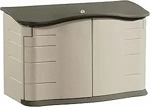 Customizable Small Horizontal Resin Outdoor Storage Shed With Floor Beige Brown