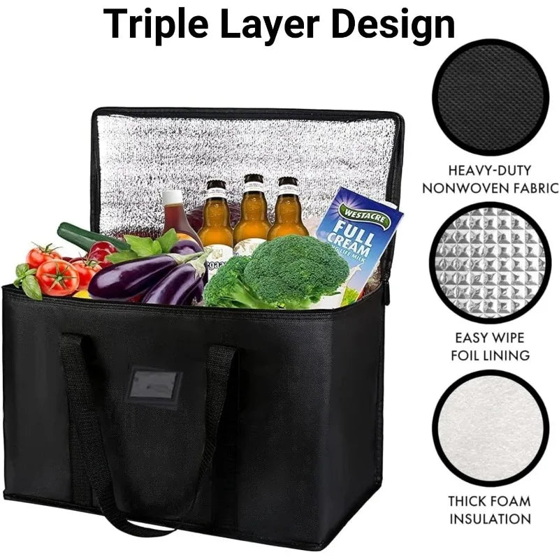 Deliver hot or cold meals with confidence using the NONECN 40L insulated delivery bag built for everyday efficiency.