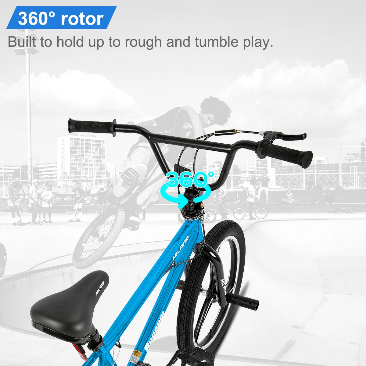 Hit the park with confidence on the Hiland 20 Inch Kids BMX Bike, designed for ages 5 to 12 to master freestyle and fearless, long lasting fun that grows with them.