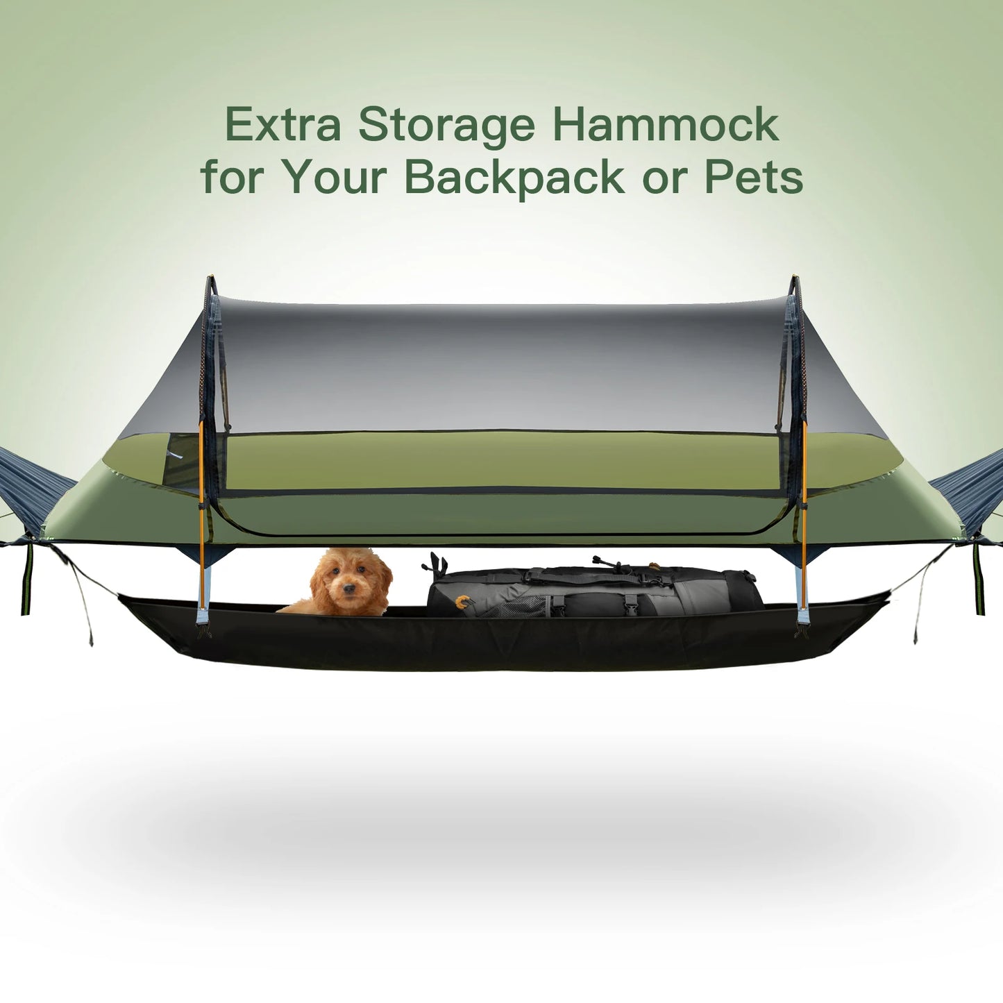 Night Cat Flat Lay Hammock Tent With Mosquito Net Rainfly Storage
