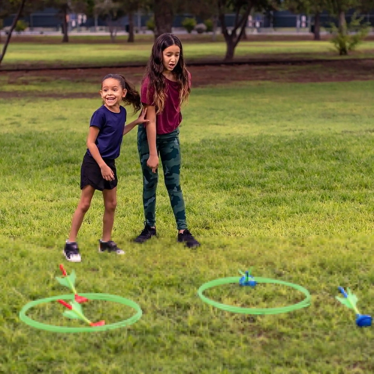 Joyfy Glow in the Dark Lawn Darts Set 6 Pieces Yard Games for Kids and Adults