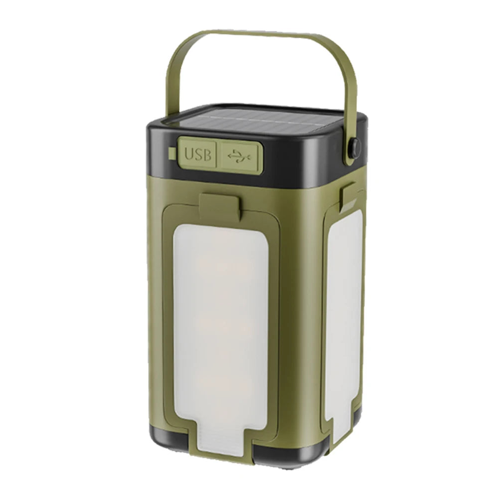 Foldable Camping Lantern Power Bank Solar Rechargeable LED Light For Camping