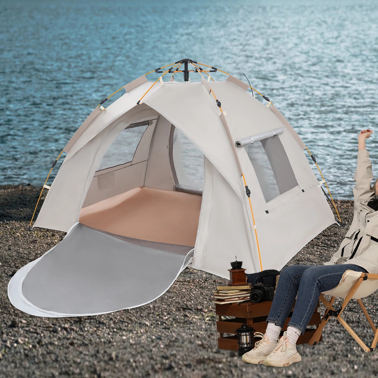 Two Person Outdoor Folding Tent Quick Automatic Opening Waterproof Camping Tent