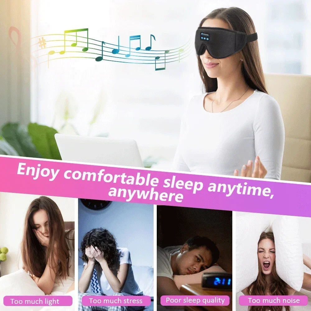 Tiandirenhe 3D Wireless Sleep Eye Mask With Bluetooth Headphones And Mic