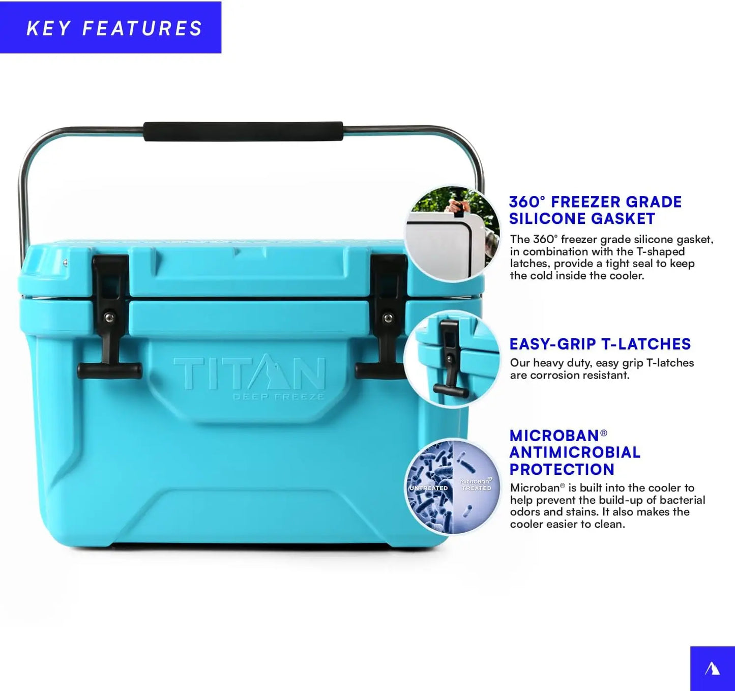 Hard Ice Chest Cooler Roto Molded With Microban Protection And Deep Freeze