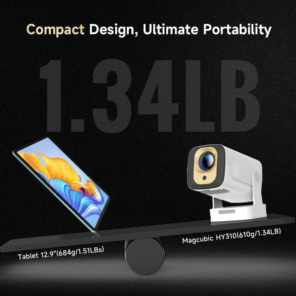 Transform any space into a cinema with the Magcubic HY310 Auto Focus Projector, delivering vivid 1080P native clarity and flexible 4K compatibility for stunning streaming.