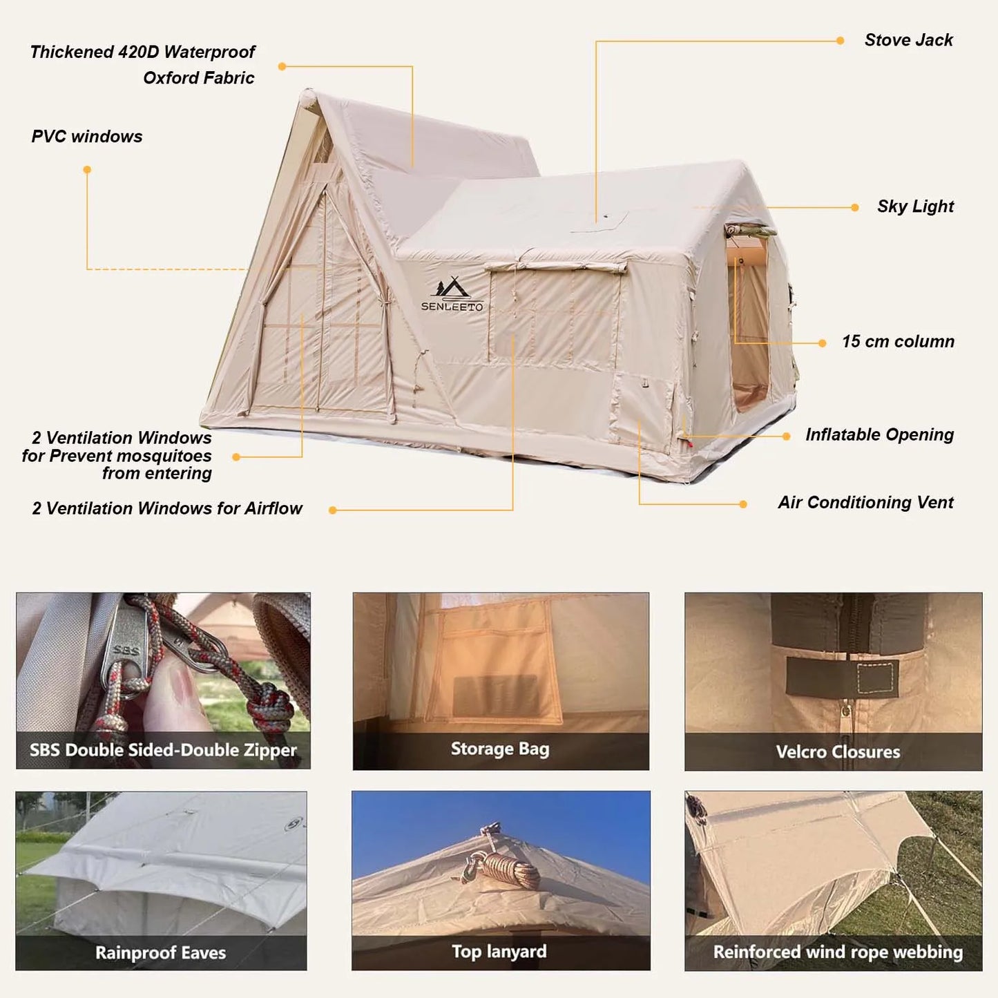 Imagine your family camping in a spacious inflatable tent that sets up in minutes and keeps you comfortable in any season.
