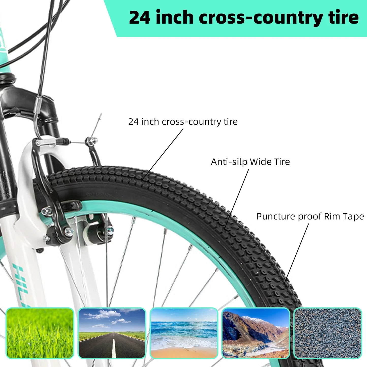 Hiland 20 Inch Kids Mountain Bike With Dual Handbrakes For Boys And Girls