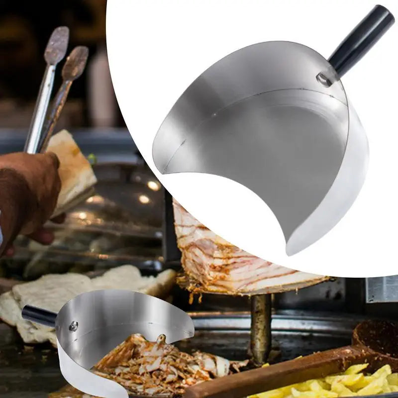 Waasoscon Handheld Meat Catcher Shovel For Barbecue Rotisserie Grill