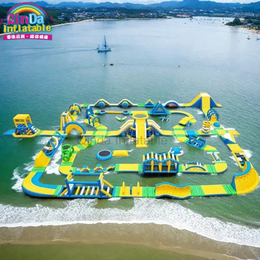 Inflatable Obstacle Course For Lake Water Park Outdoor Fun