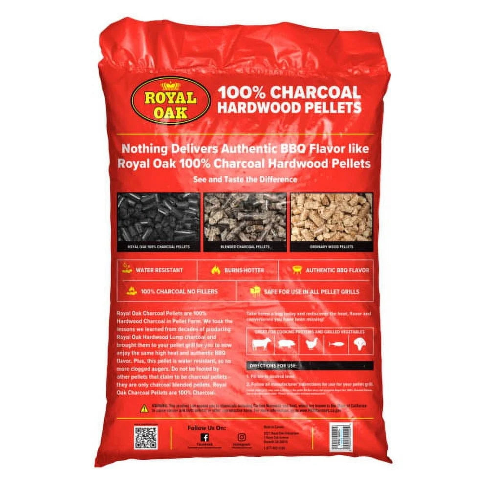 Royal Oak 100 Percent Hardwood Charcoal Pellets 20 Lb Bag for Pellet Grills