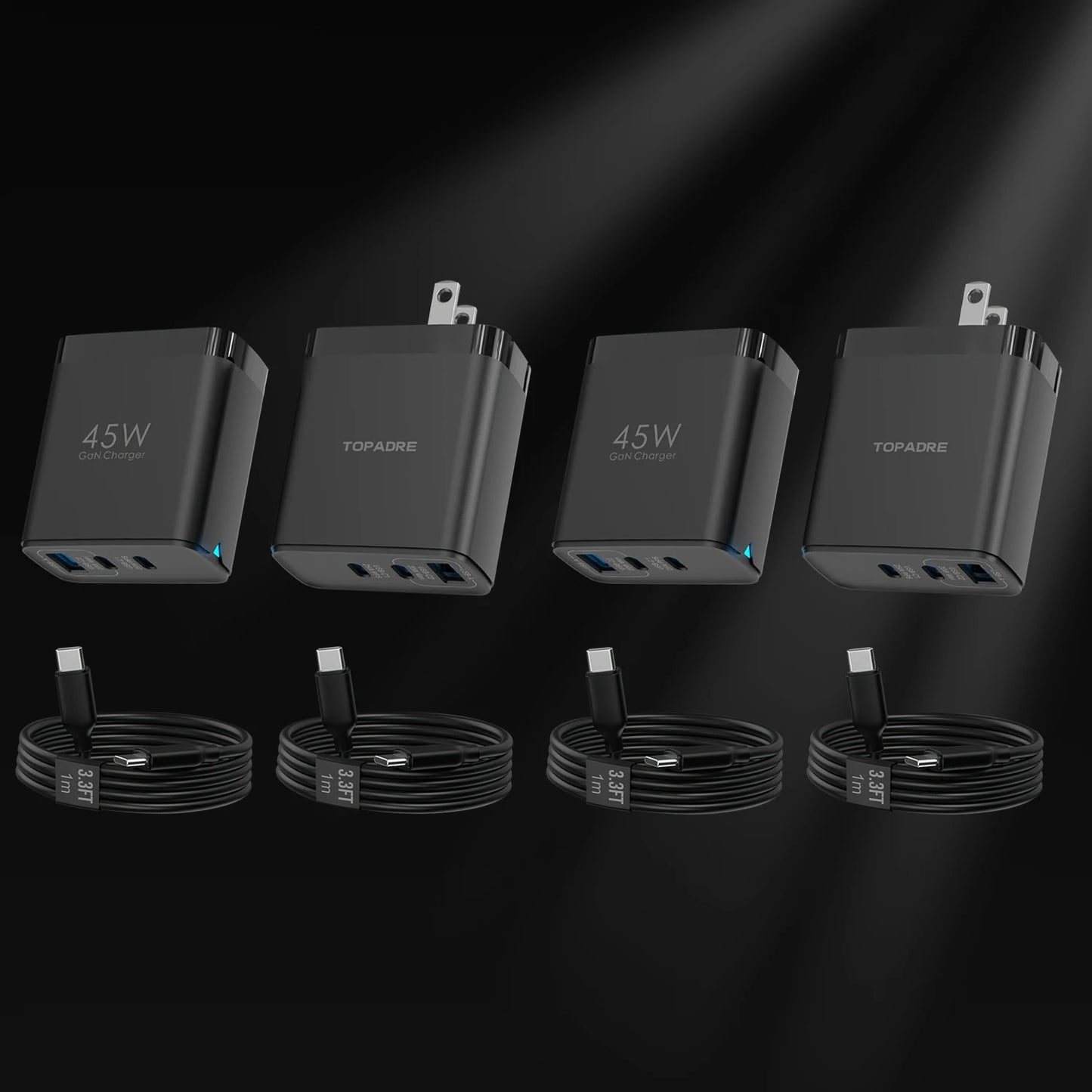 Experience faster charging for all your devices with TOPADRE 45W 3 Port USB Charger.