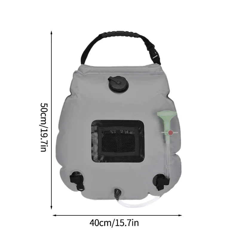 Portable Solar Camping Shower Bag With Switchable Head And Heating
